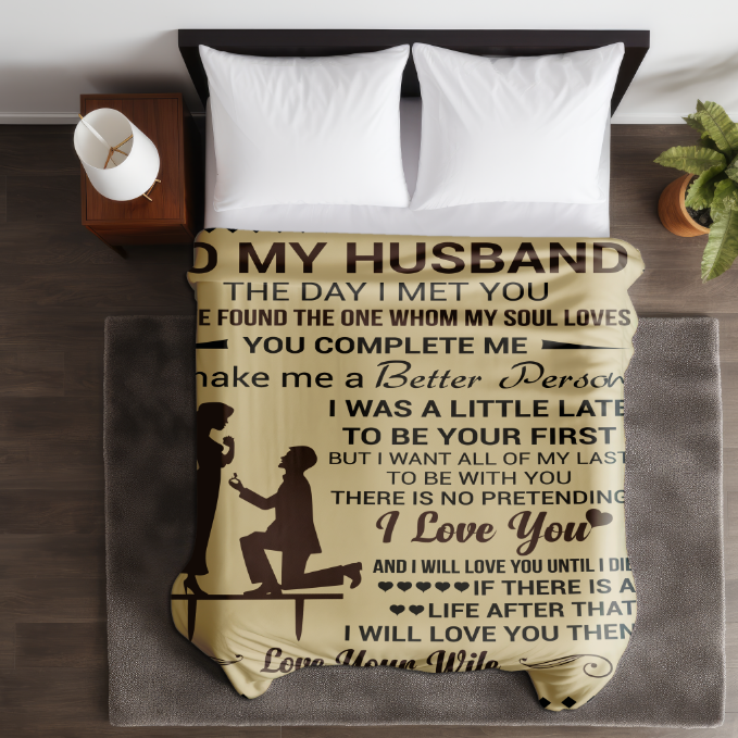 To My Husband | Velveteen Plush Blanket