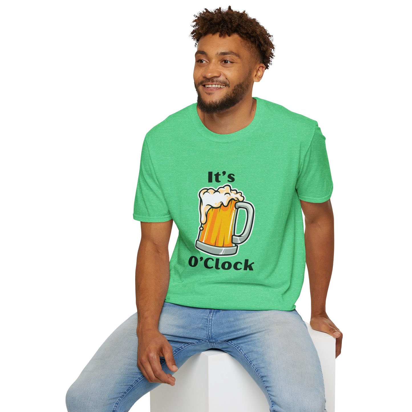 Unisex Softstyle T-Shirt, St. Patrick's Day, It's Beer O'Clock