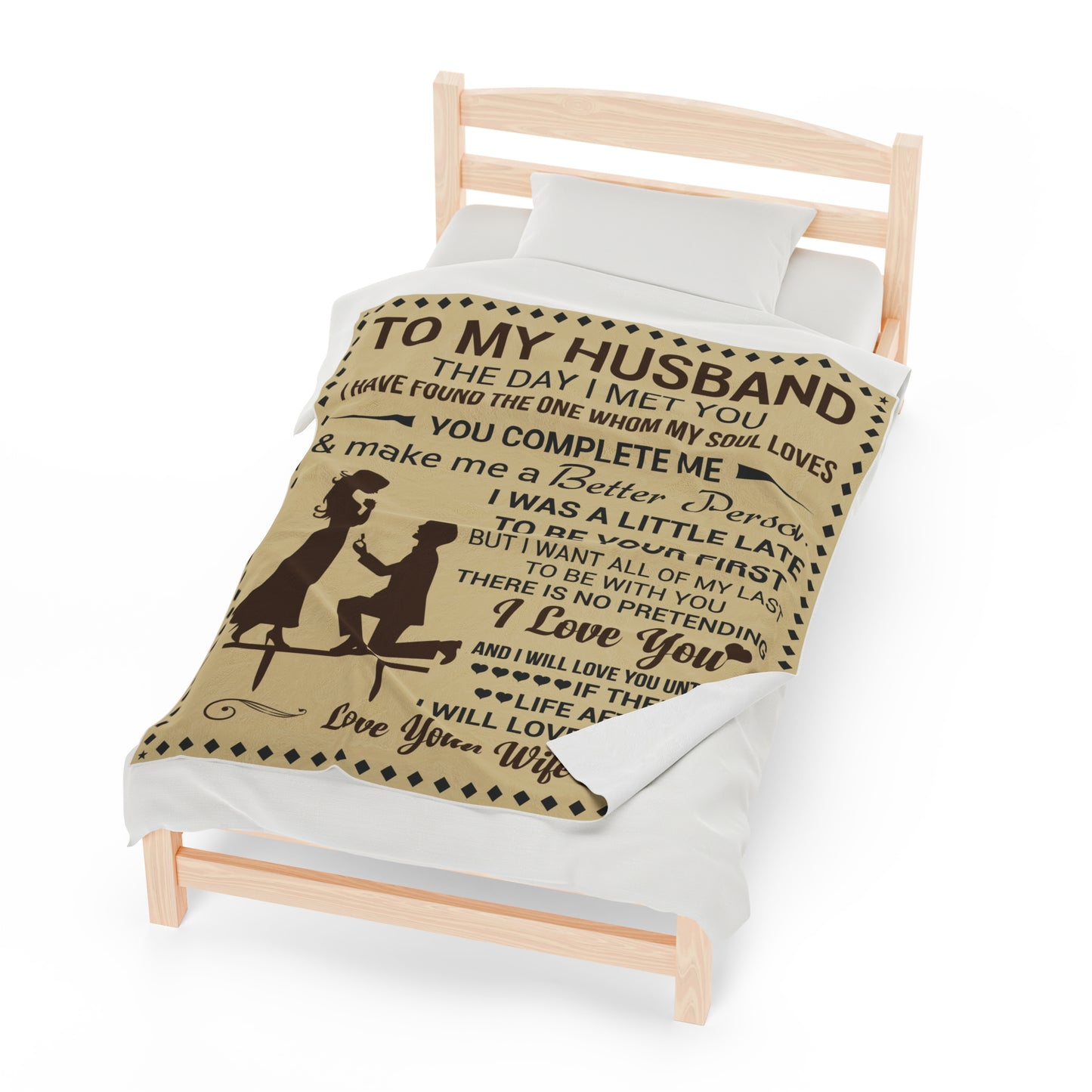 To My Husband | Velveteen Plush Blanket