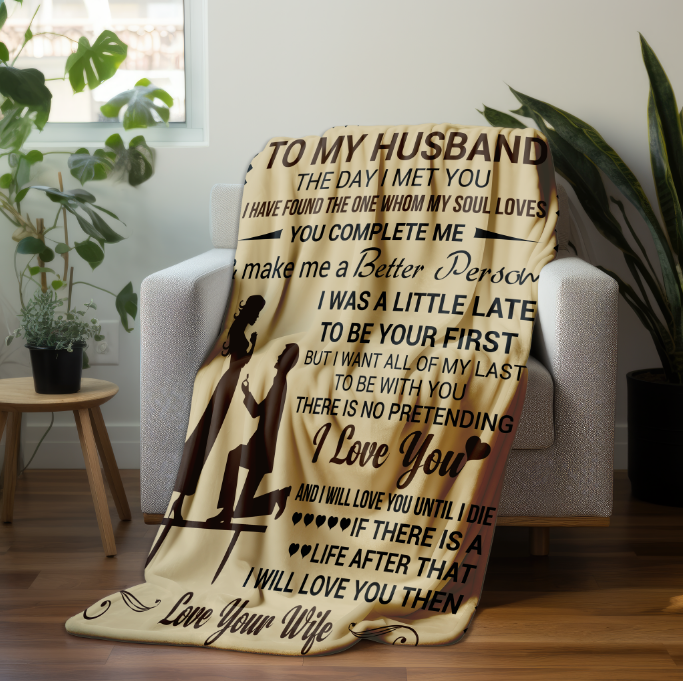 To My Husband | Velveteen Plush Blanket