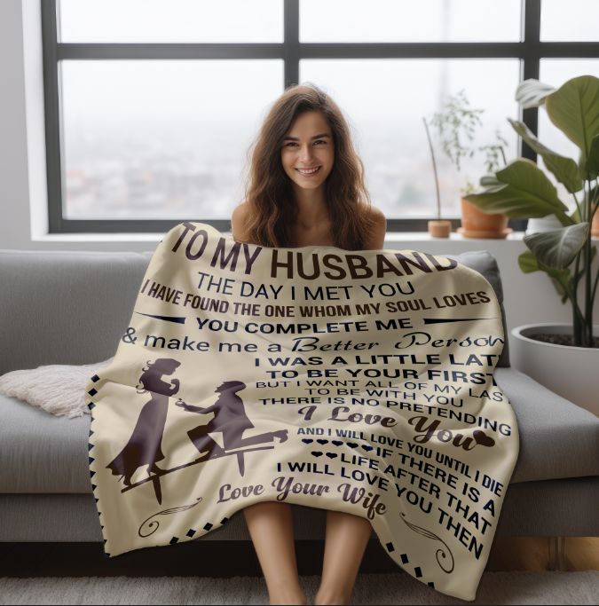 To My Husband | Velveteen Plush Blanket