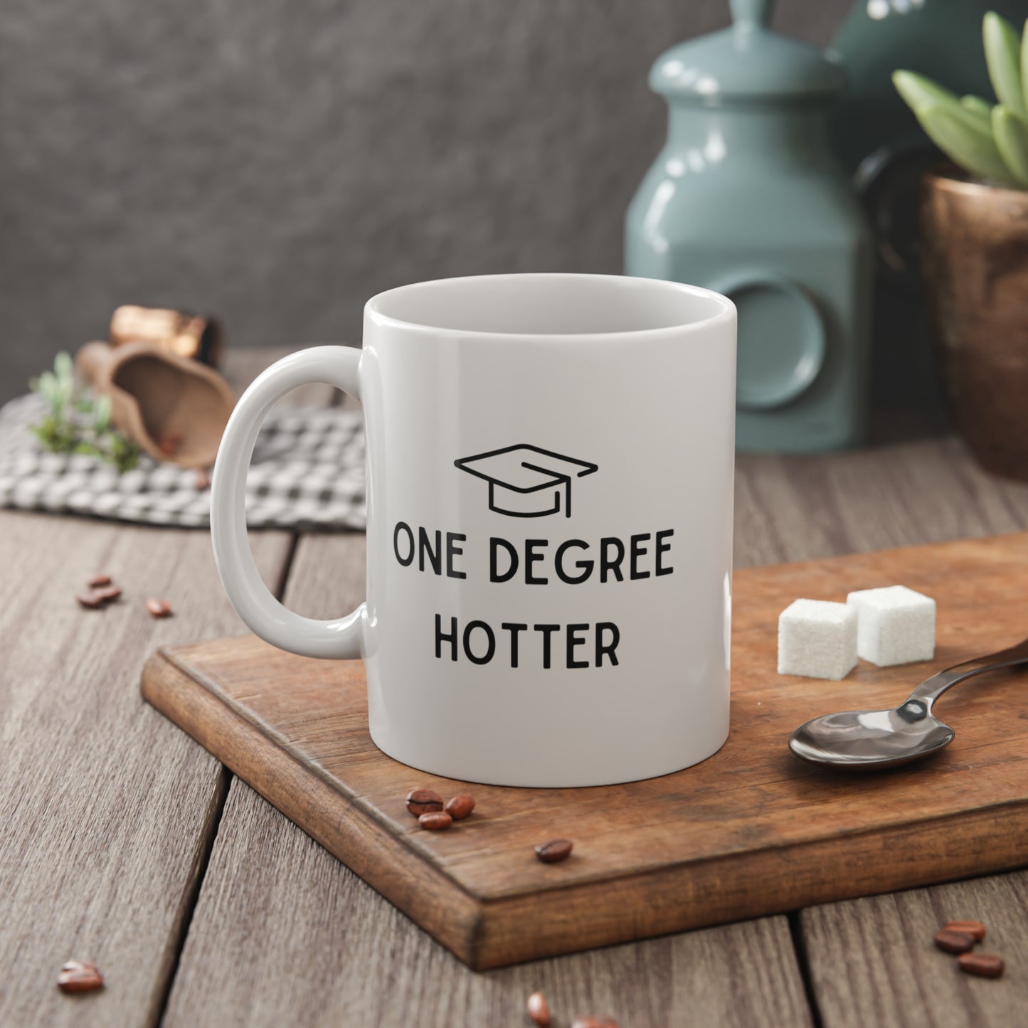 White Ceramic Mug, 11oz, Graduation