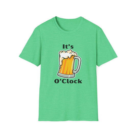 Unisex Softstyle T-Shirt, St. Patrick's Day, It's Beer O'Clock