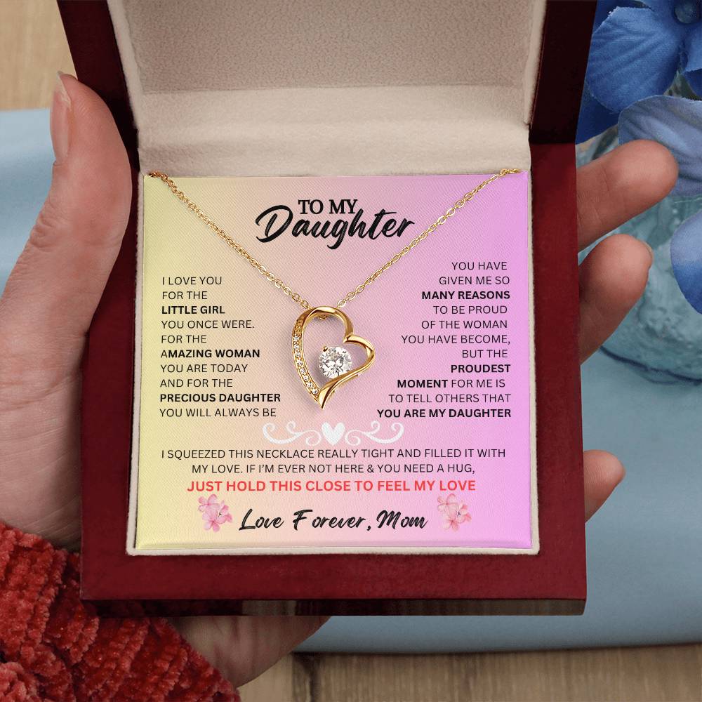 To My Daughter, From Mom, Forever Love Necklace