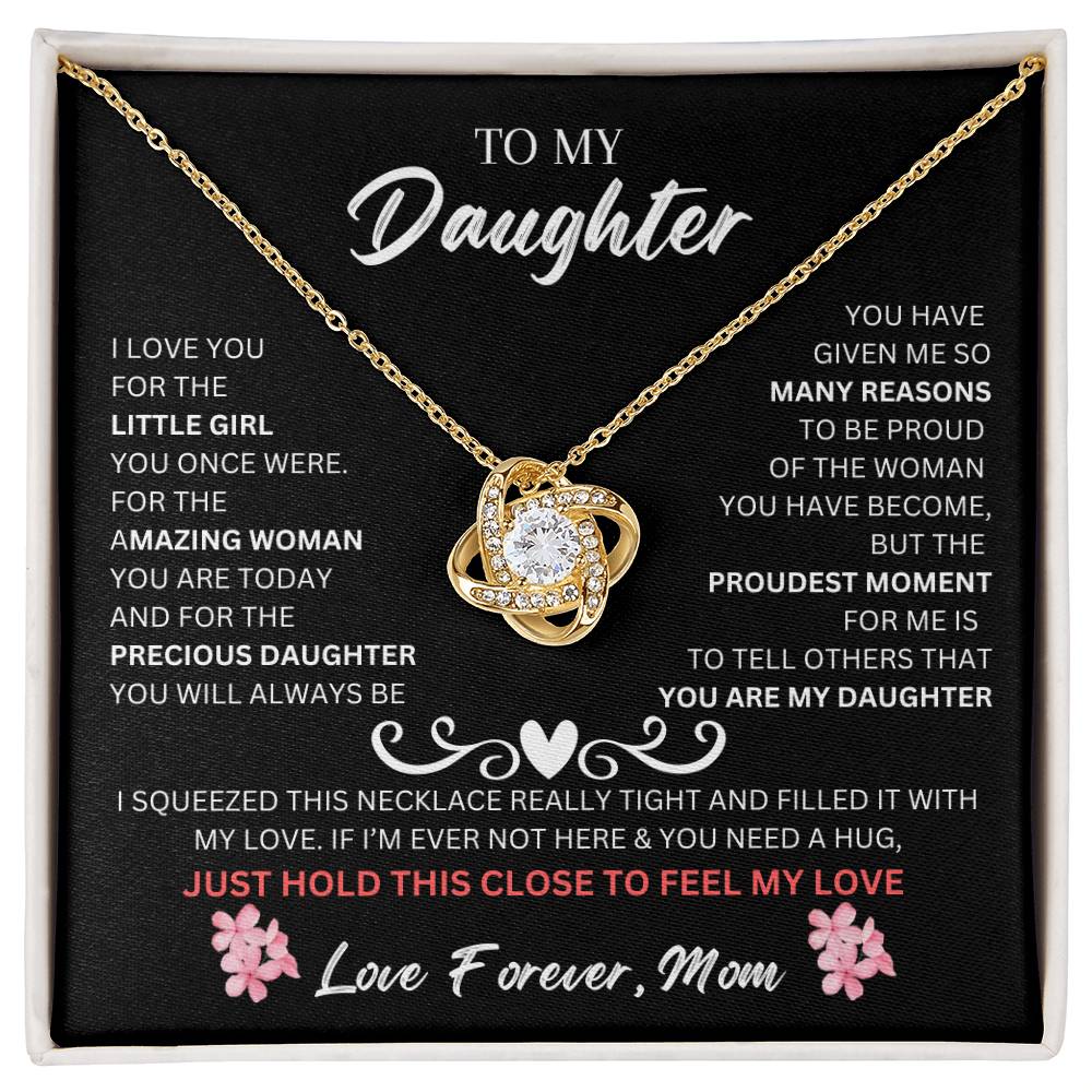 To My Daughter Love Knot Necklace From Mom