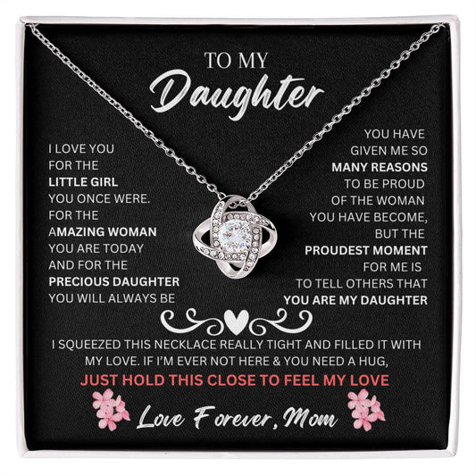 To My Daughter Love Knot Necklace From Mom