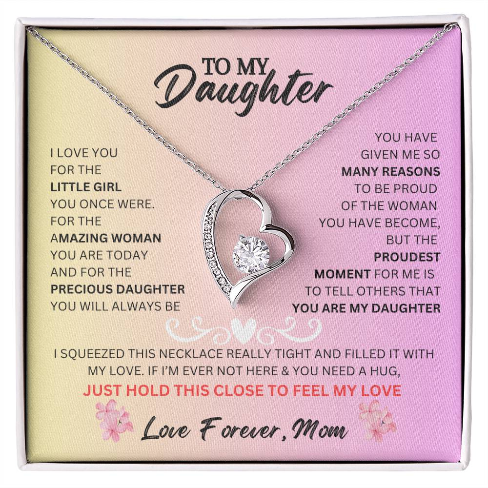 To My Daughter, From Mom, Forever Love Necklace