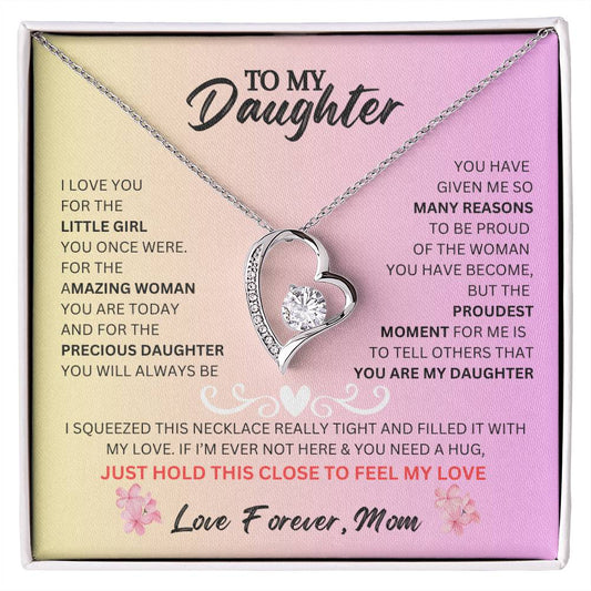 To My Daughter, From Mom, Forever Love Necklace