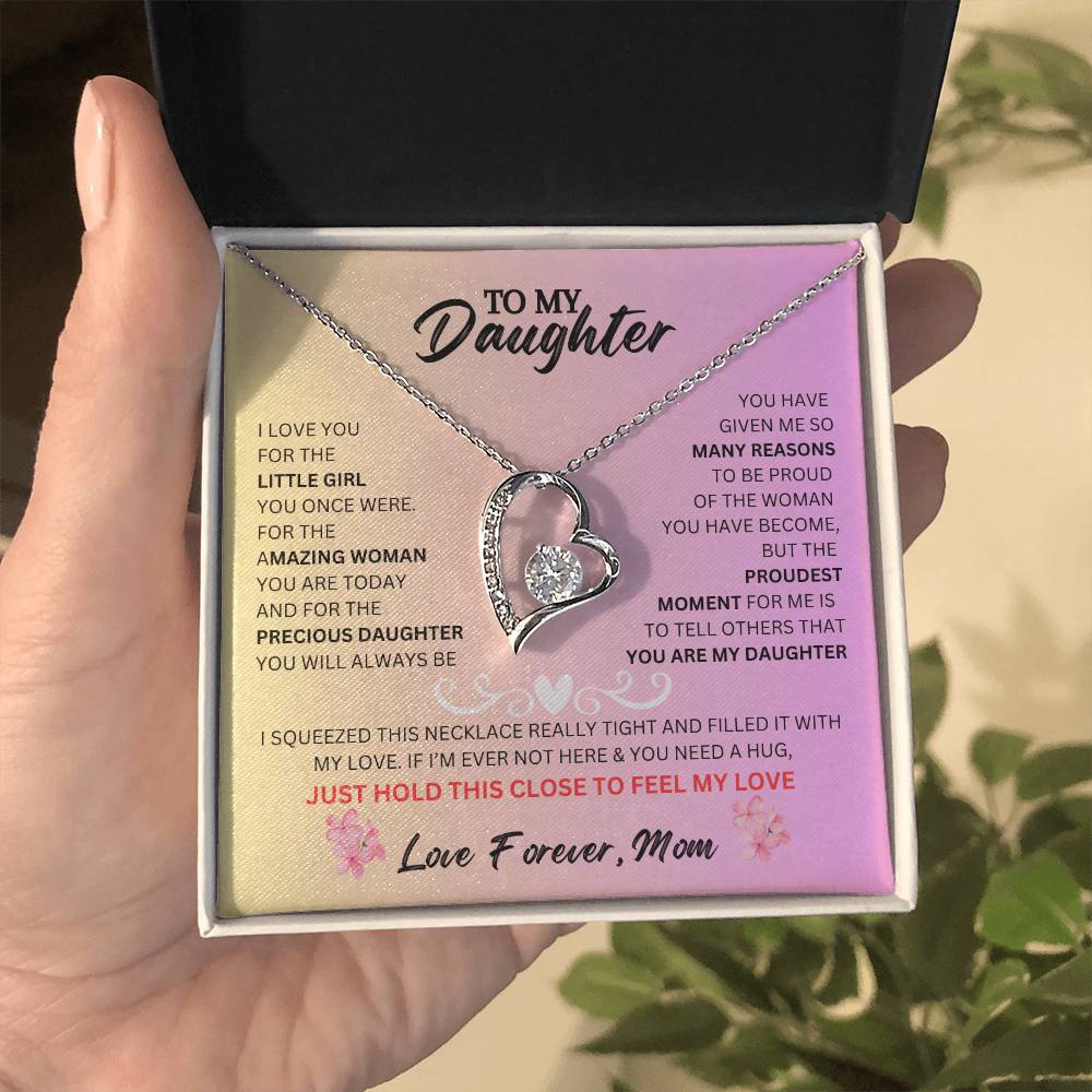 To My Daughter, From Mom, Forever Love Necklace