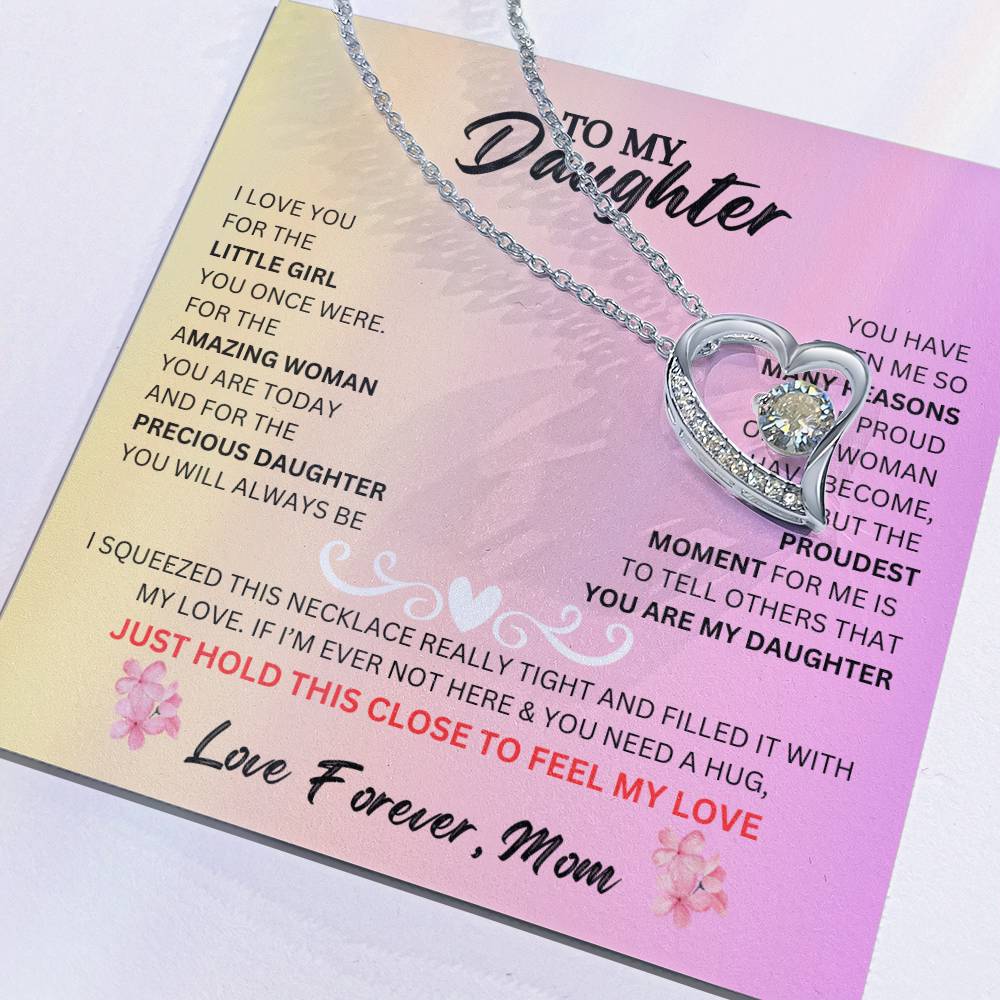 To My Daughter, From Mom, Forever Love Necklace