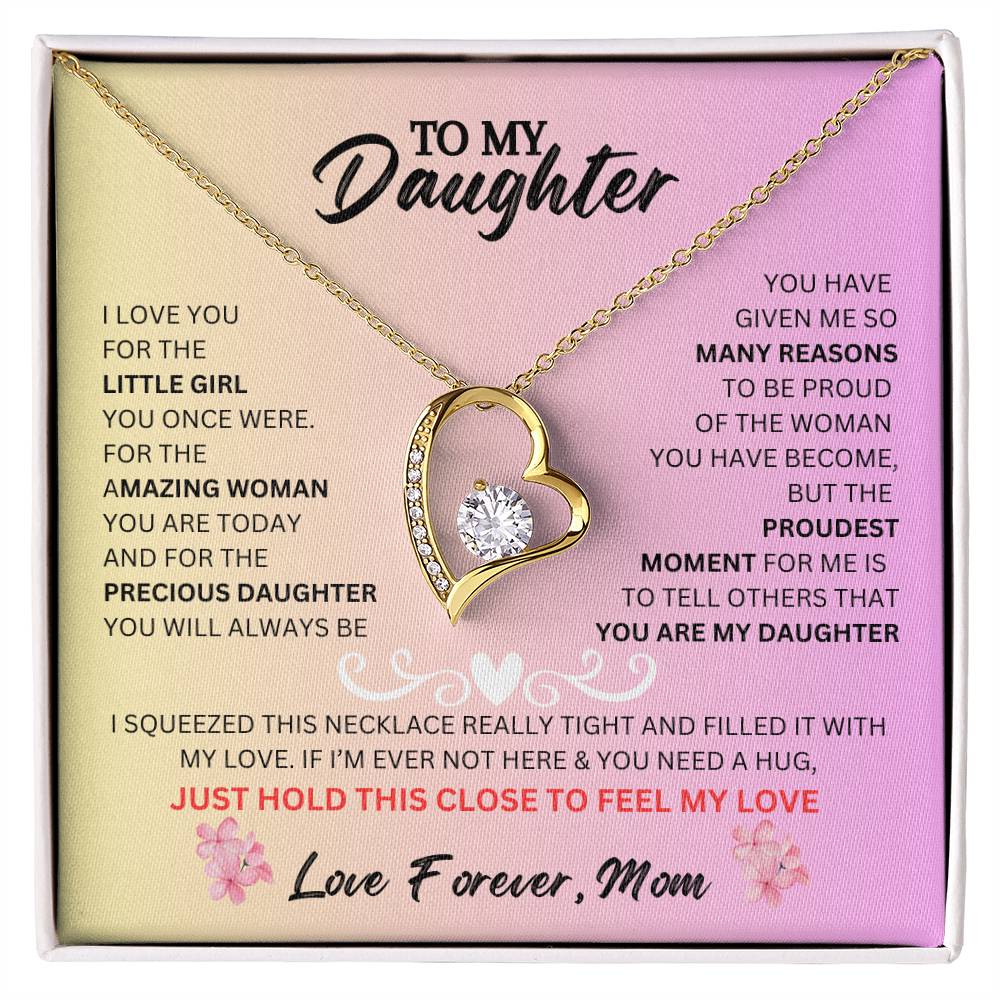 To My Daughter, From Mom, Forever Love Necklace