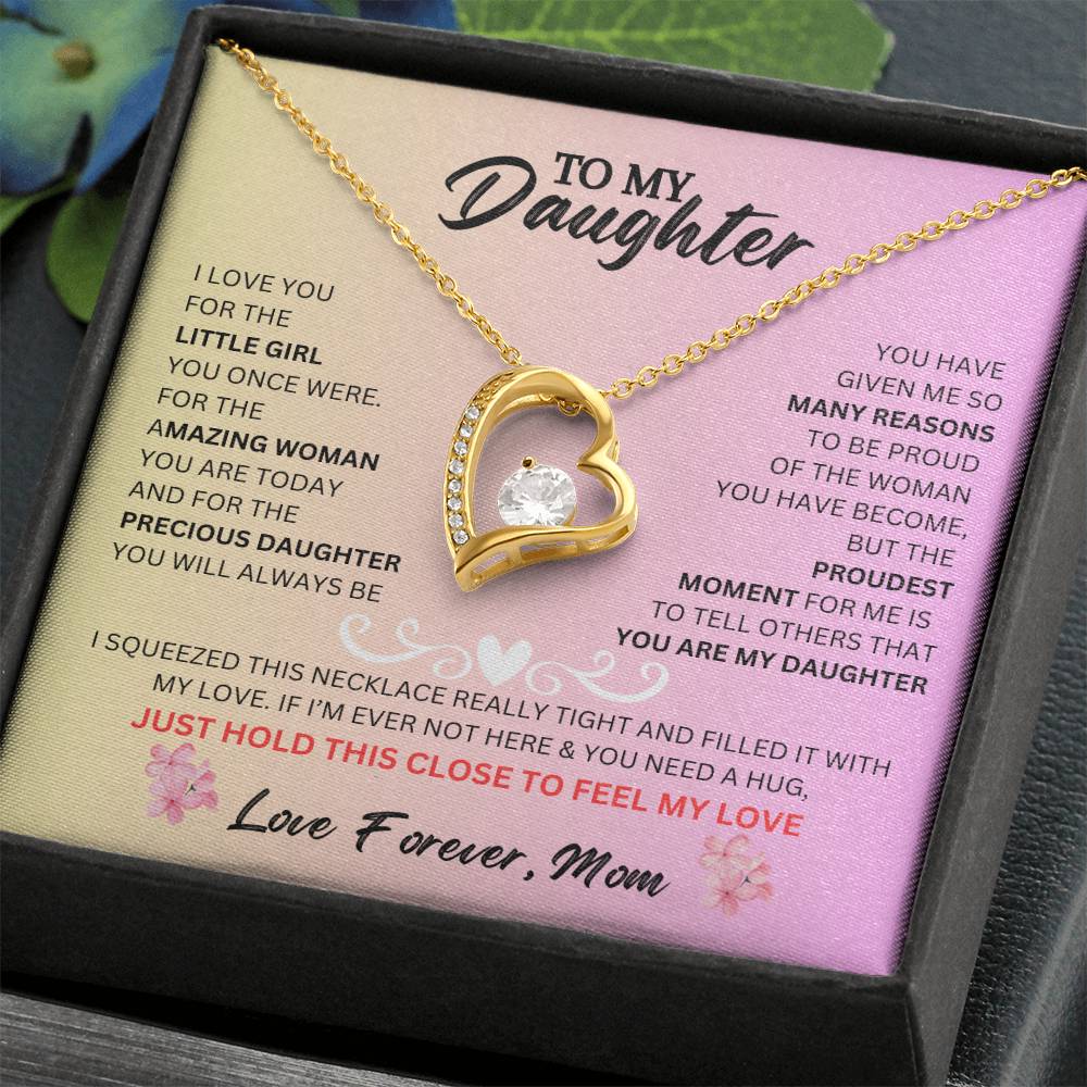 To My Daughter, From Mom, Forever Love Necklace